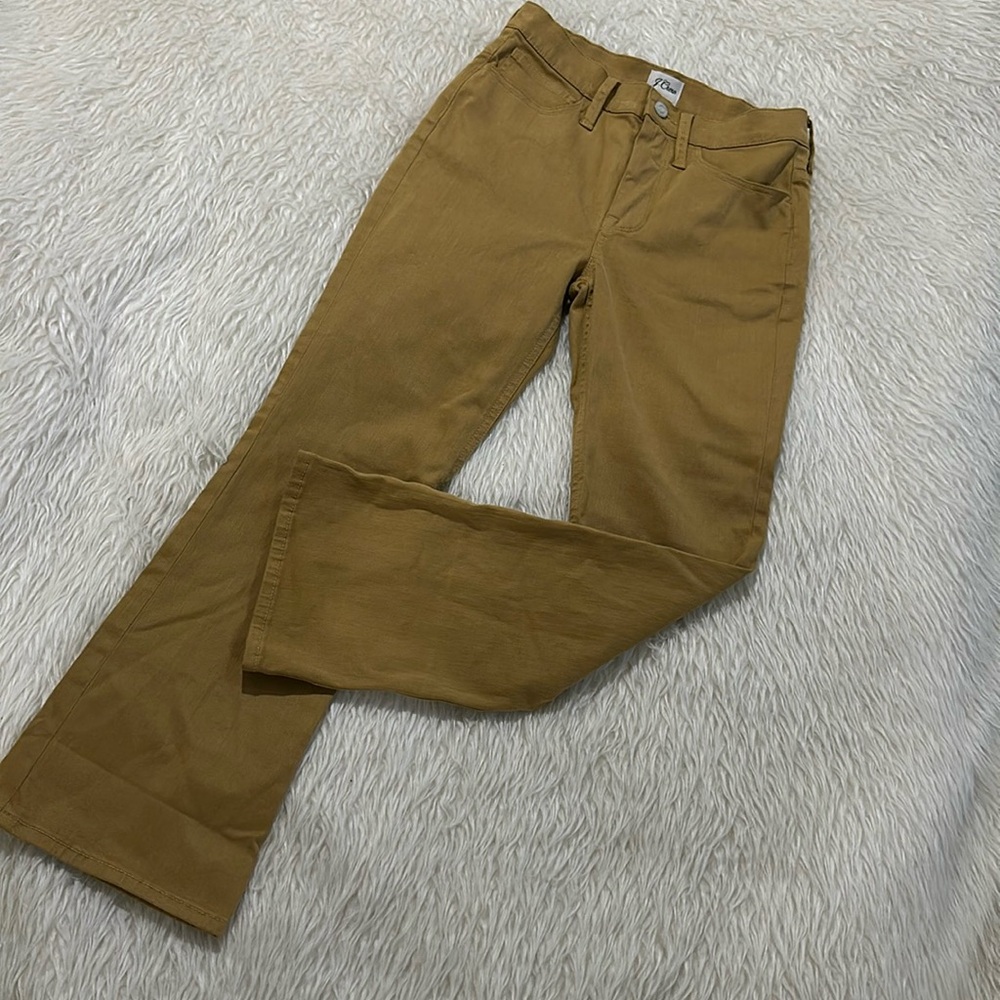 J crew yellow mustard 9” billie denim boot crop denim jeans size 25 new